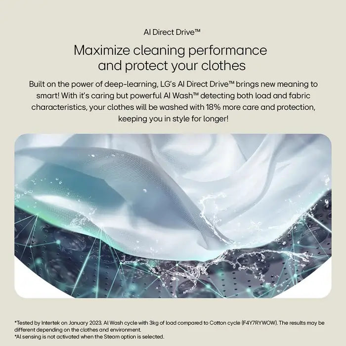 LG F4Y513WWLN1 13kg 1400 Spin Washing Machine, White