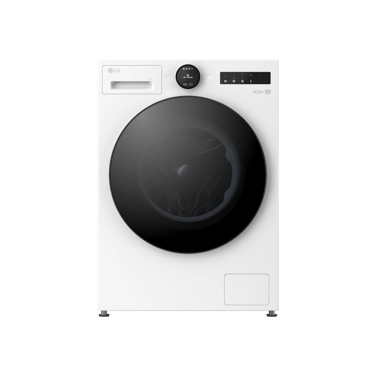LG F4X7009TWB Series 7 9Kg Freestanding Washing Machine, 1400 Spin, AI Direct Drive, 60cm Wide - White