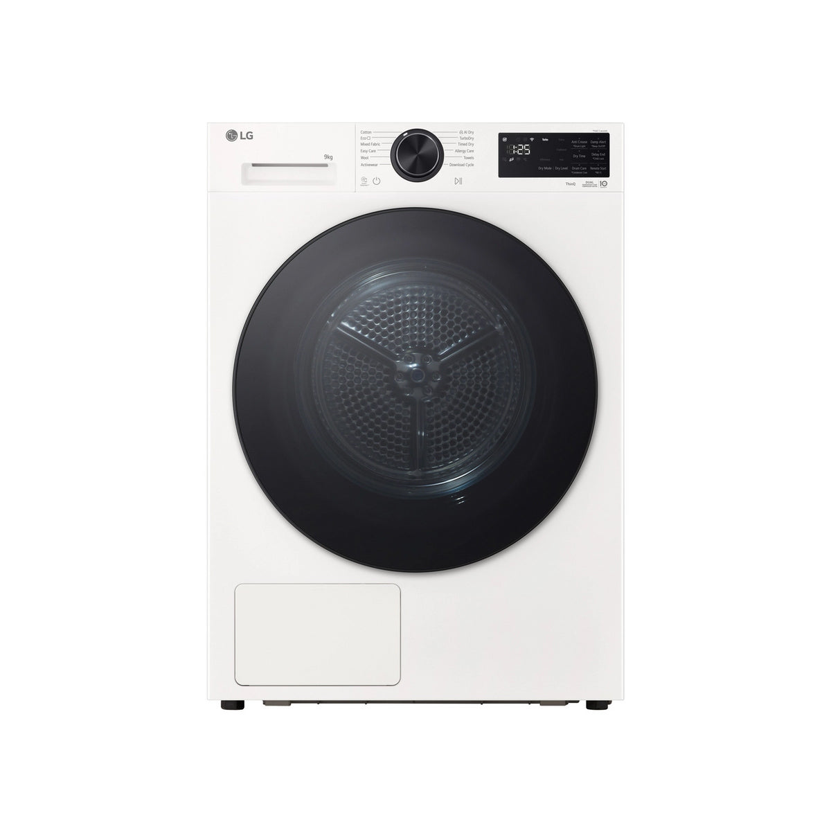 LG RHX5009TWB Series 5 9Kg Heat Pump Tumble Dryer, 60cm Wide - White