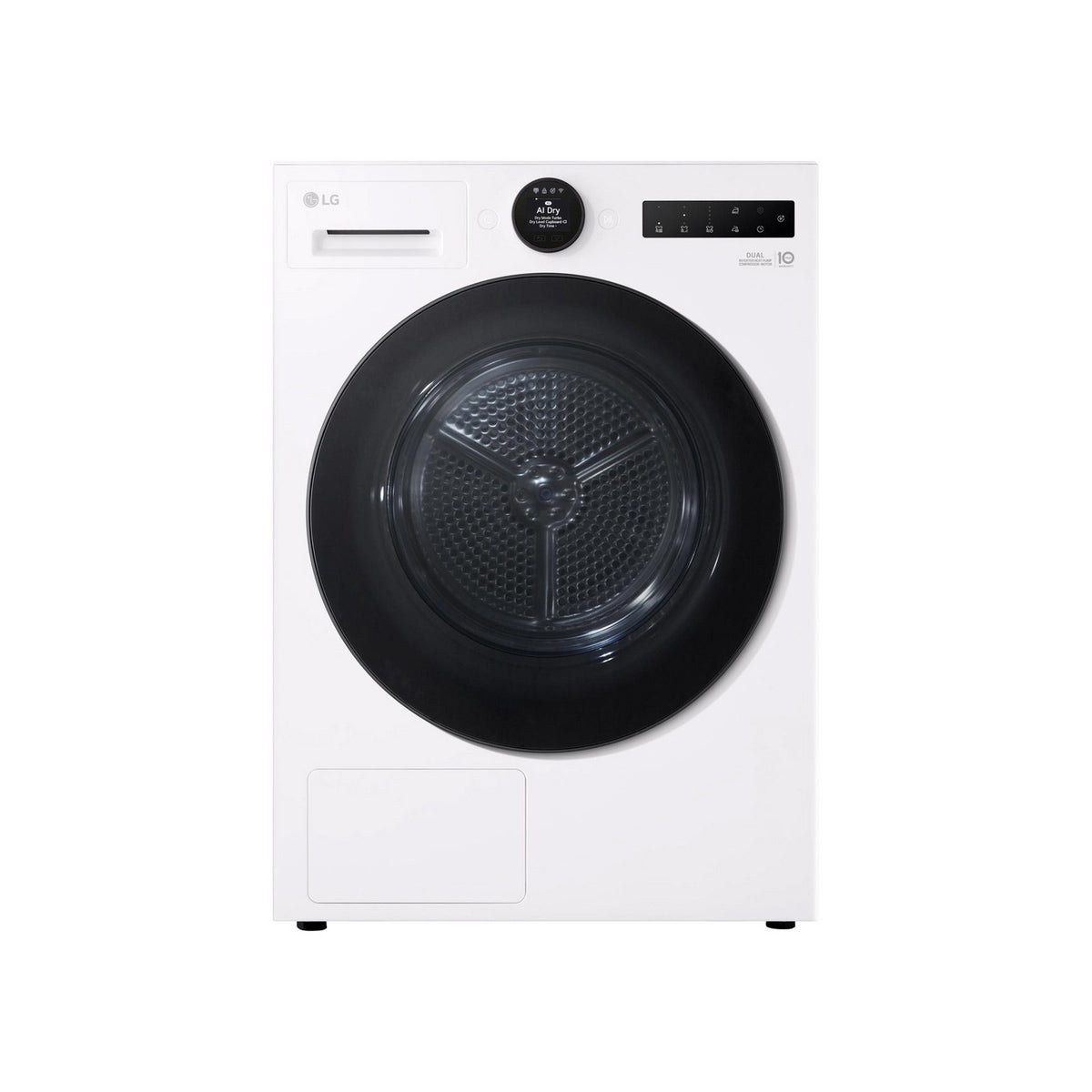 LG RHX7009TWB Series 7 9Kg Freestanding Heat Pump Tumble Dryer, 60cm Wide - White
