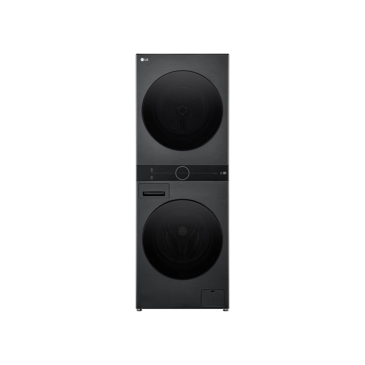 LG WT1210BBTN1 12kg/10kg Freestanding Wash Tower Design/Washer Dryer, 1400 Spin, 60cm Wide - Platinum Black