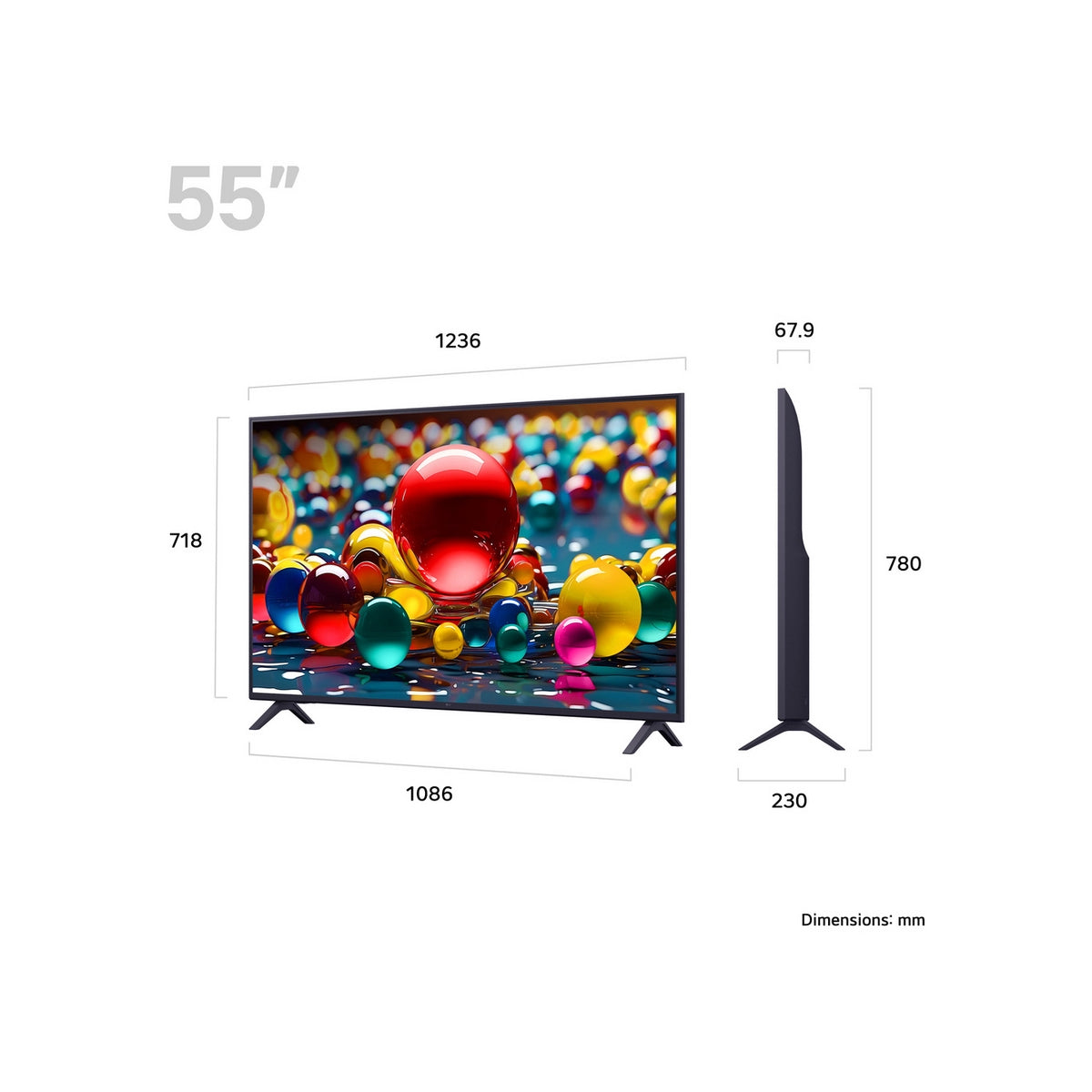 LG 55UA74006LB.AEK 55" 4K Ultra HD Smart TV - Ashed Blue