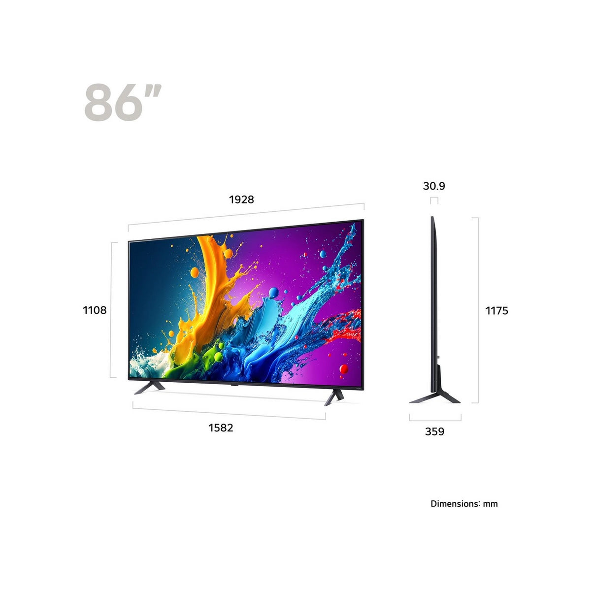 LG 86QNED80T6A.AEK 86" 4K QNED Smart TV - Ashed Blue