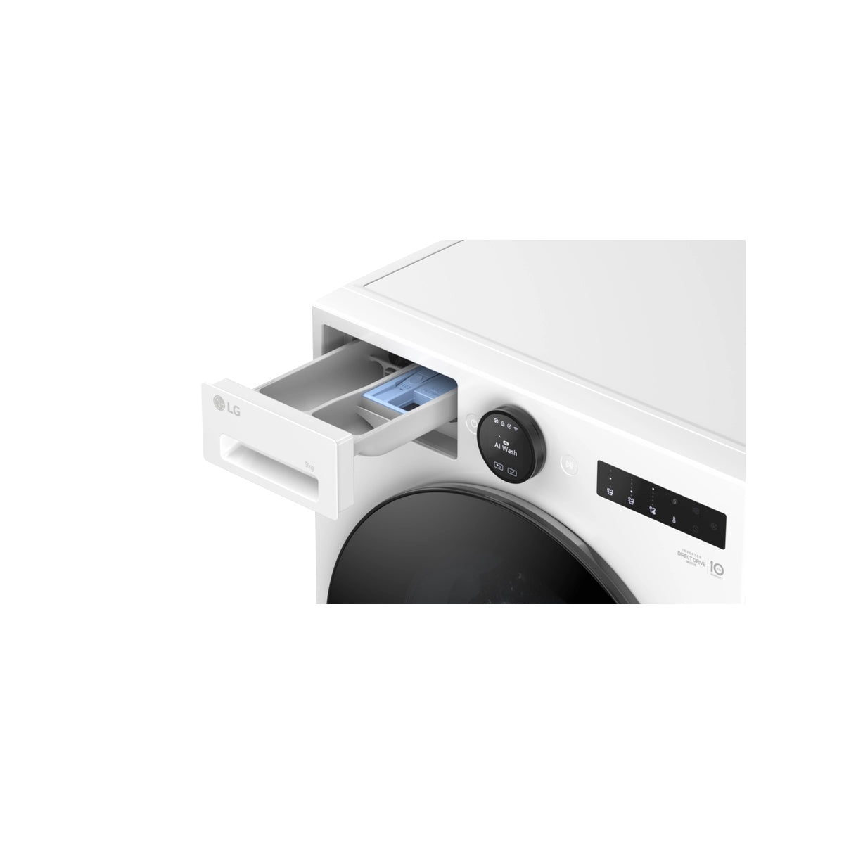 LG F4X7009TWB Series 7 9Kg Freestanding Washing Machine, 1400 Spin, AI Direct Drive, 60cm Wide - White