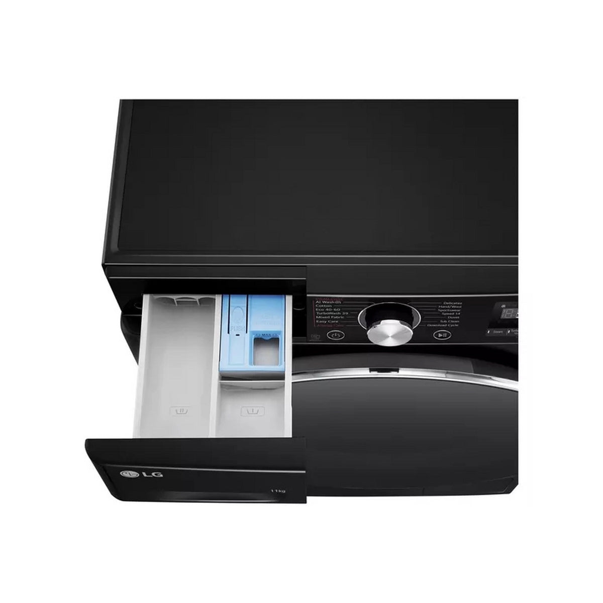 LG F4Y711NCTN1 Series 4 Pro AI Direct Drive 11Kg Freestanding Washing Machine, 60cm Wide - Onyx Black