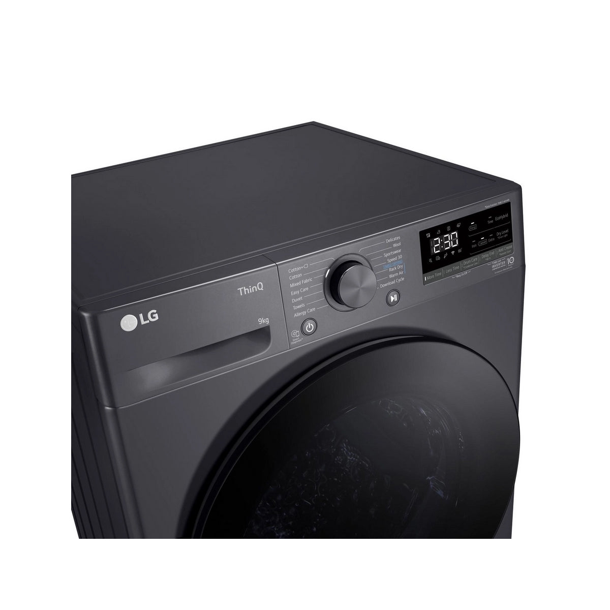 LG FDV709GN Series 4 ThinQ 9Kg Freestanding Heat Pump Tumble Dryer, Condenser Technology, 60cm Wide - Slate Grey