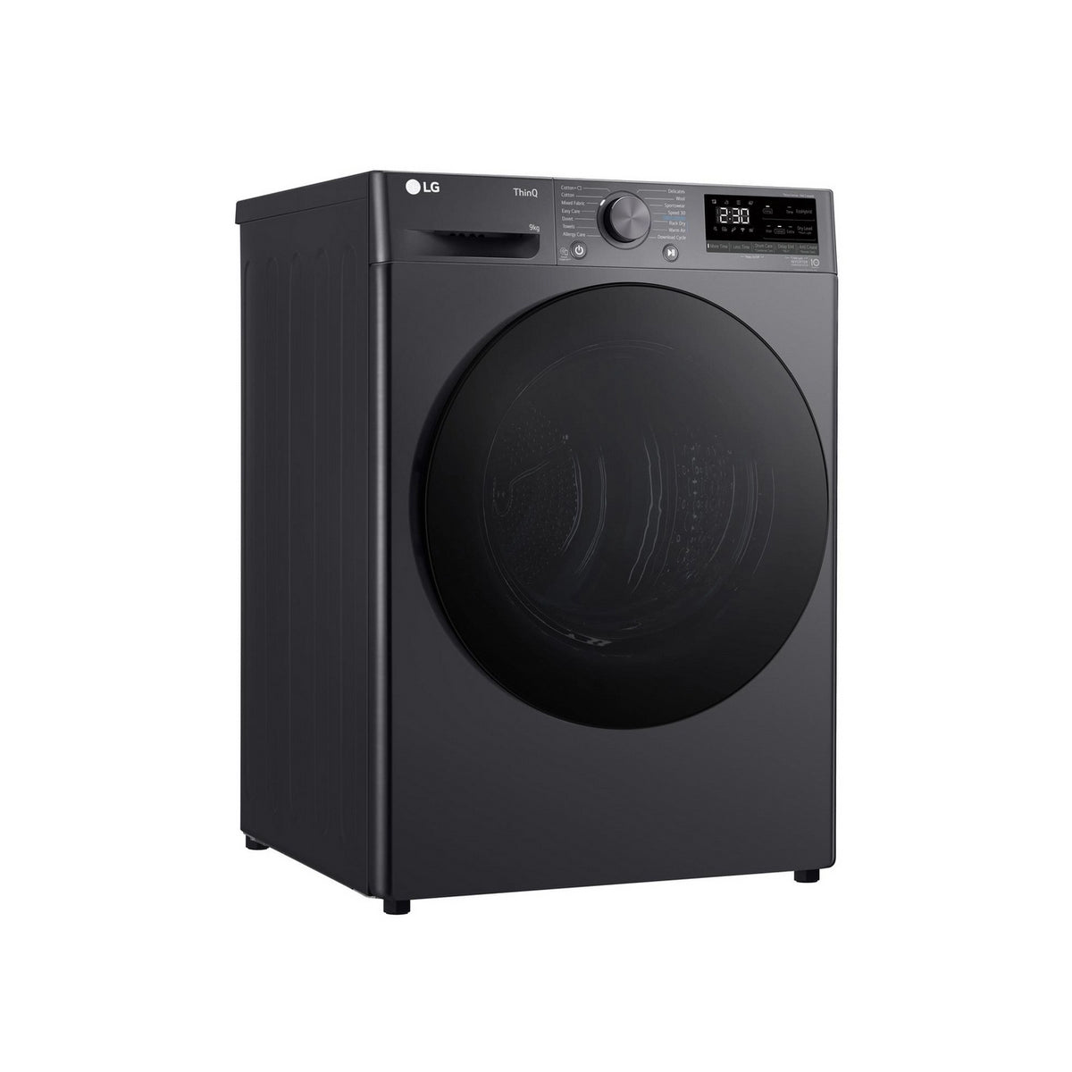 LG FDV709GN Series 4 ThinQ 9Kg Freestanding Heat Pump Tumble Dryer, Condenser Technology, 60cm Wide - Slate Grey