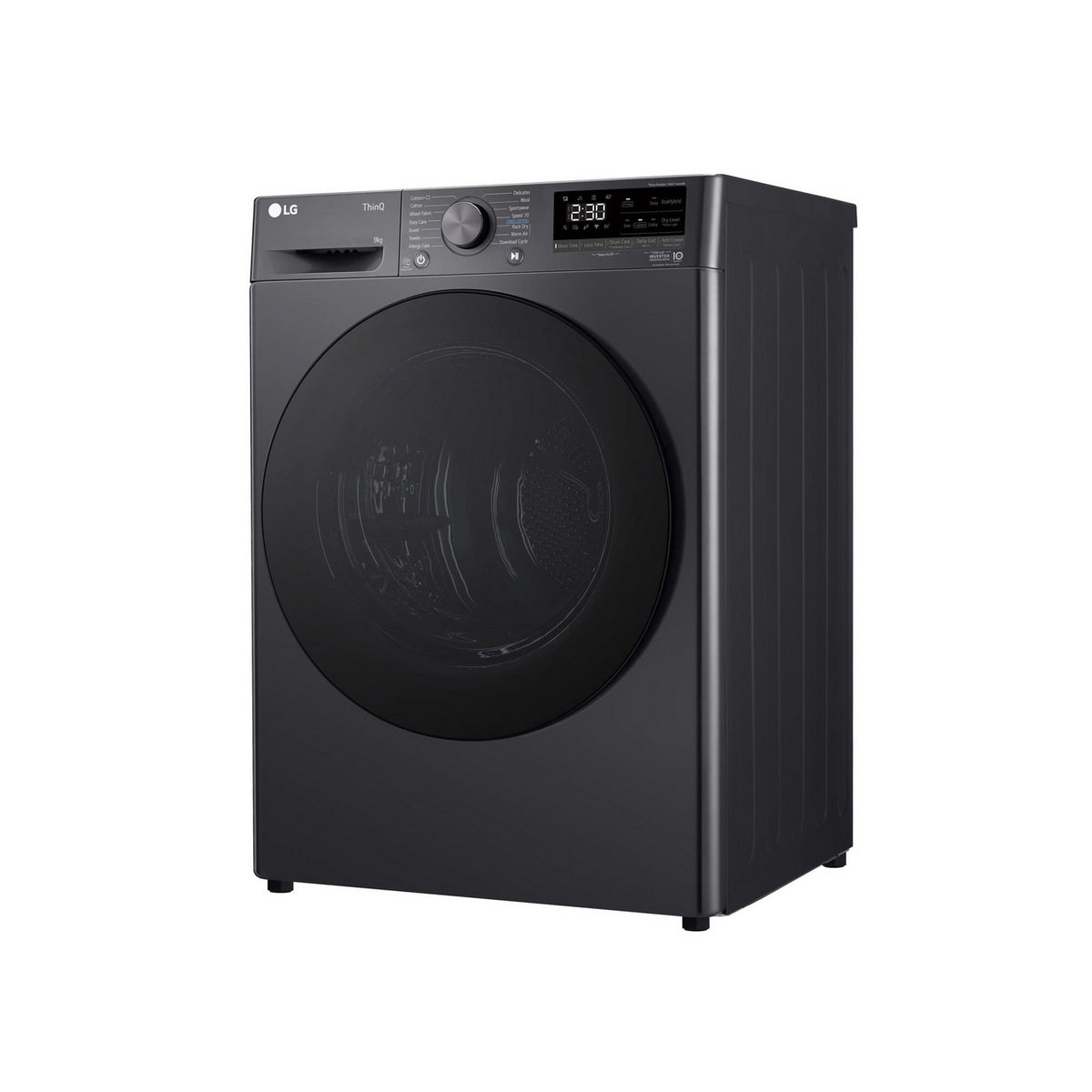 LG FDV709GN Series 4 ThinQ 9Kg Freestanding Heat Pump Tumble Dryer, Condenser Technology, 60cm Wide - Slate Grey