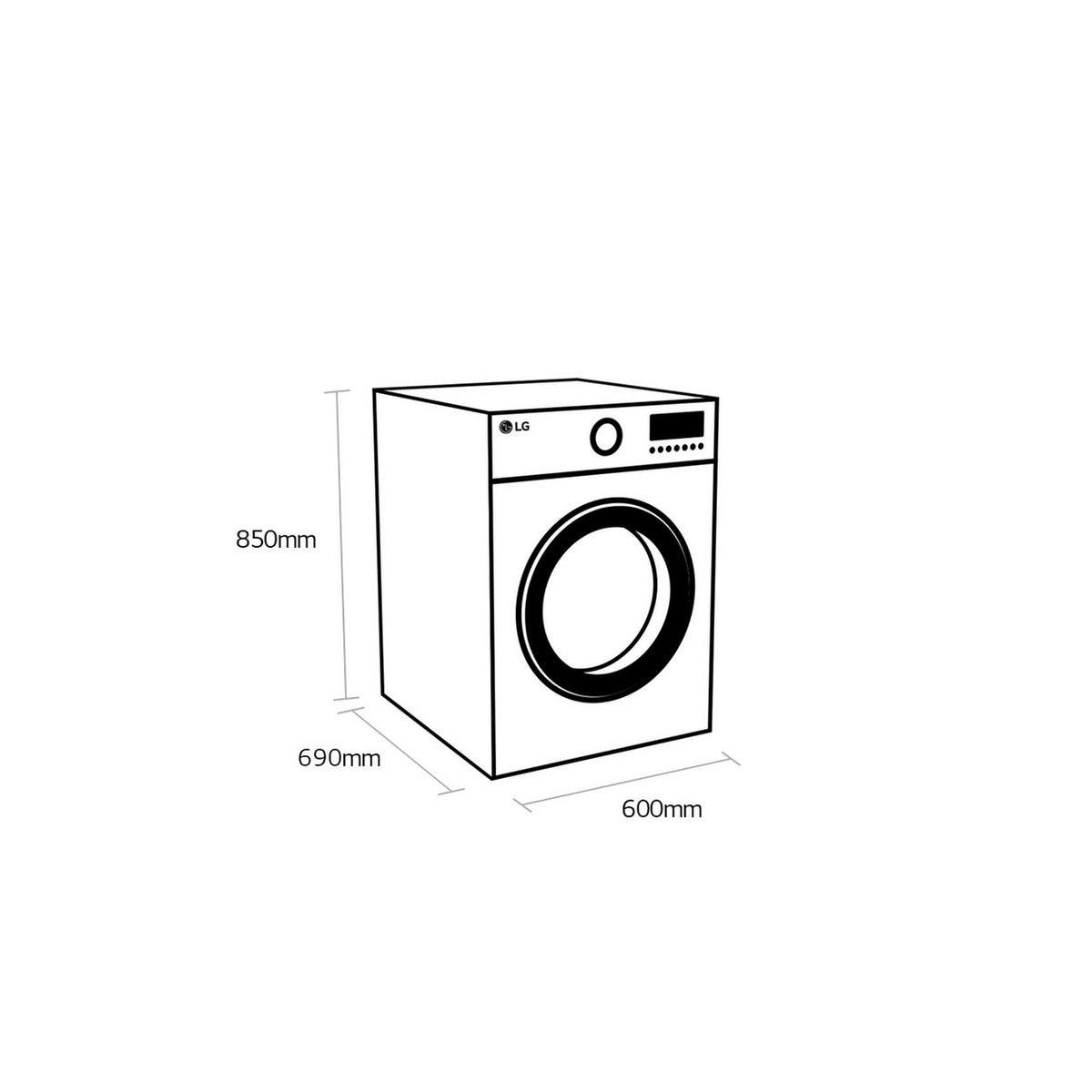 LG FDV709W Series 4 ThinQ 9Kg Freestanding Heat Pump Tumble Dryer, 14 Programmes, 60cm Wide - White