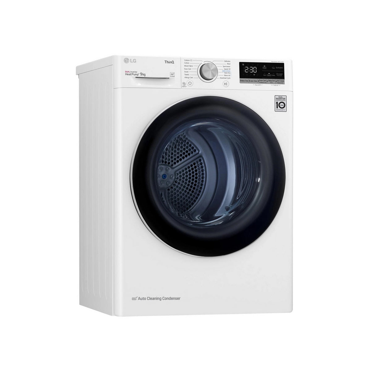 LG FDV709W Series 4 ThinQ 9Kg Freestanding Heat Pump Tumble Dryer, 14 Programmes, 60cm Wide - White