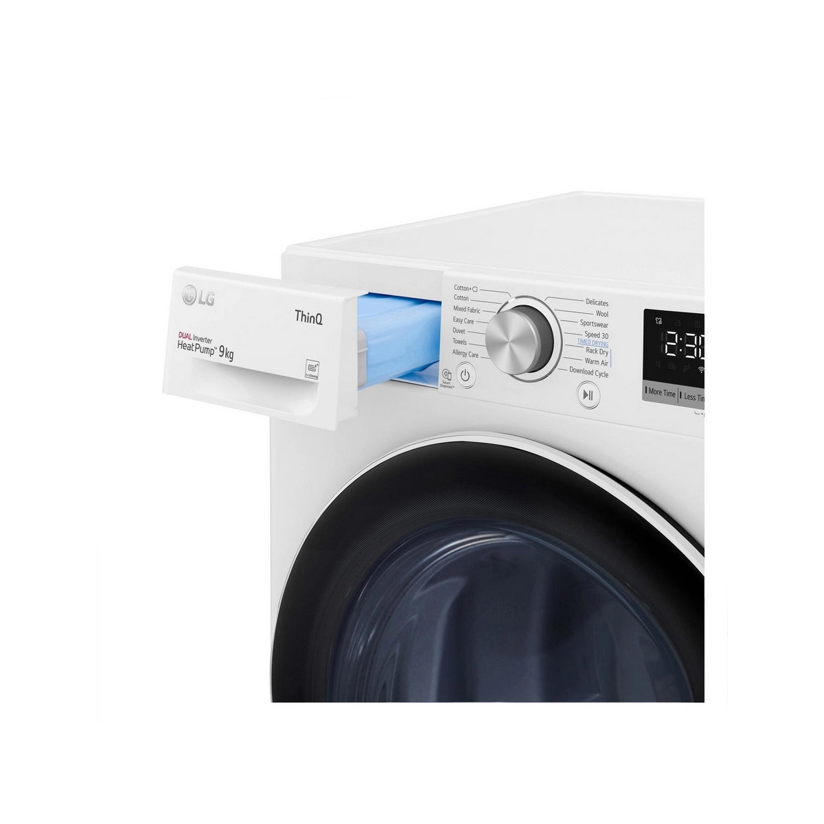 LG FDV709W Series 4 ThinQ 9Kg Freestanding Heat Pump Tumble Dryer, 14 Programmes, 60cm Wide - White