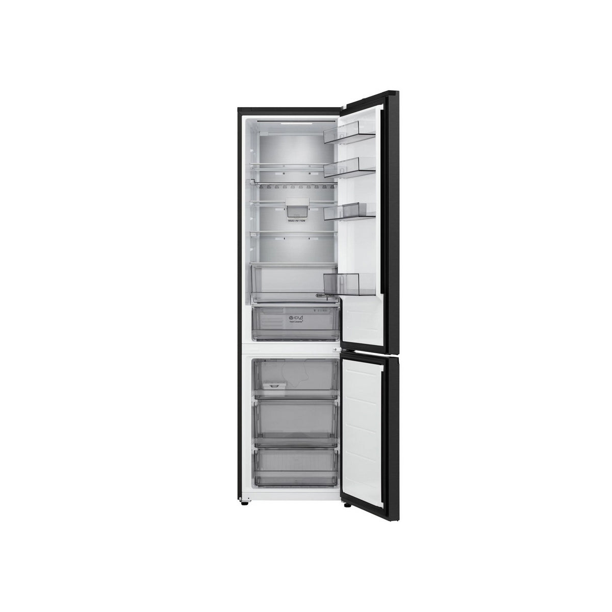 LG GBBS524CEV Freestanding Frost Free Fridge Freezer, 375 Litre, 59.7cm Wide - Essence Black Steel