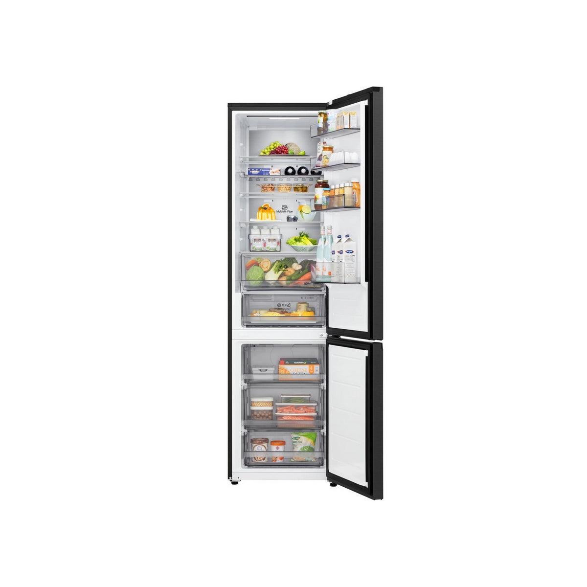LG GBBS524CEV Freestanding Frost Free Fridge Freezer, 375 Litre, 59.7cm Wide - Essence Black Steel