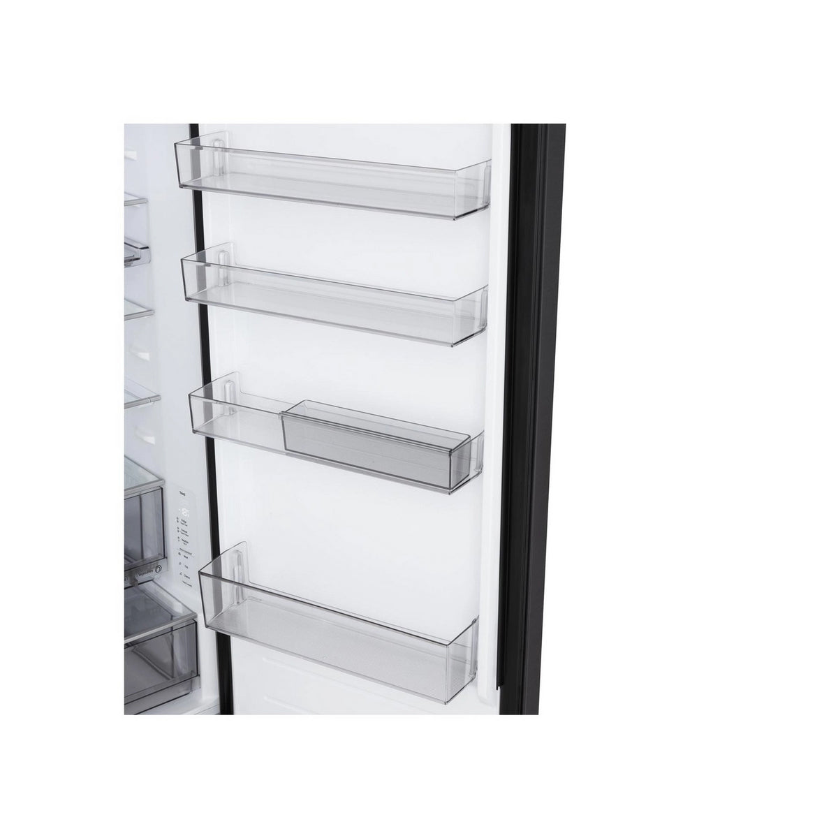 LG GBBS524CEV Freestanding Frost Free Fridge Freezer, 375 Litre, 59.7cm Wide - Essence Black Steel