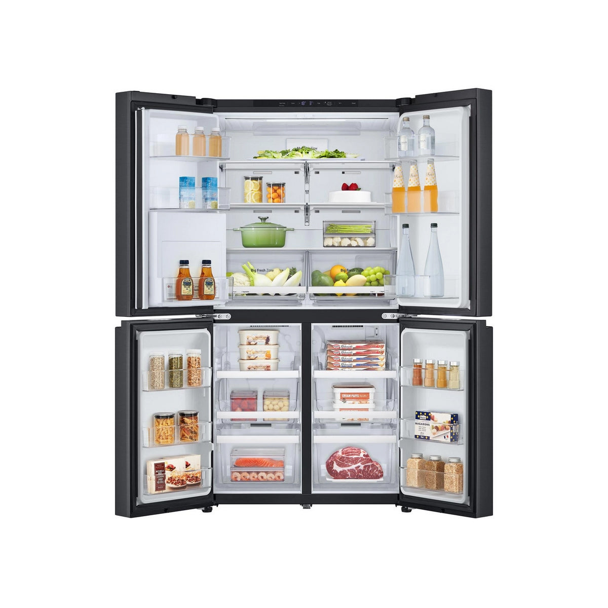 LG GMF960EV4E 50/50 Freestanding Frost Free American Fridge Freezer, 637 Litre, 91.4cm Wide - Essence Black Steel