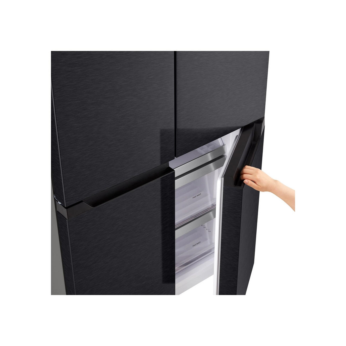 LG GMM42ABBEH No Frost Freestanding American Fridge Freezer, 600 Litre, 91cm Wide - Matte Black