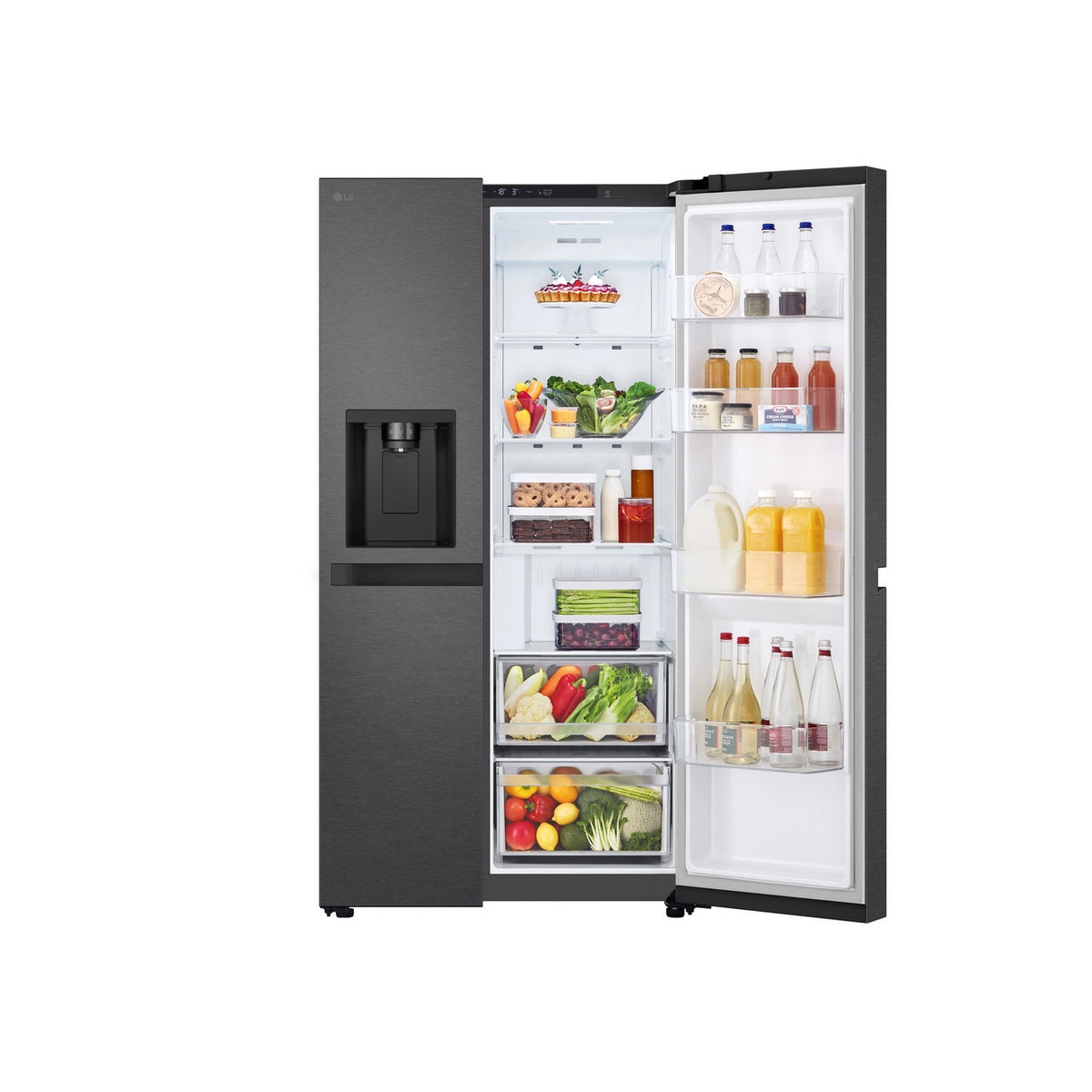 LG GSLC40EPPE 50/50 Freestanding Total No Frost American Fridge Freezer, 638 Litre, 91.3cm Wide - Matte Black