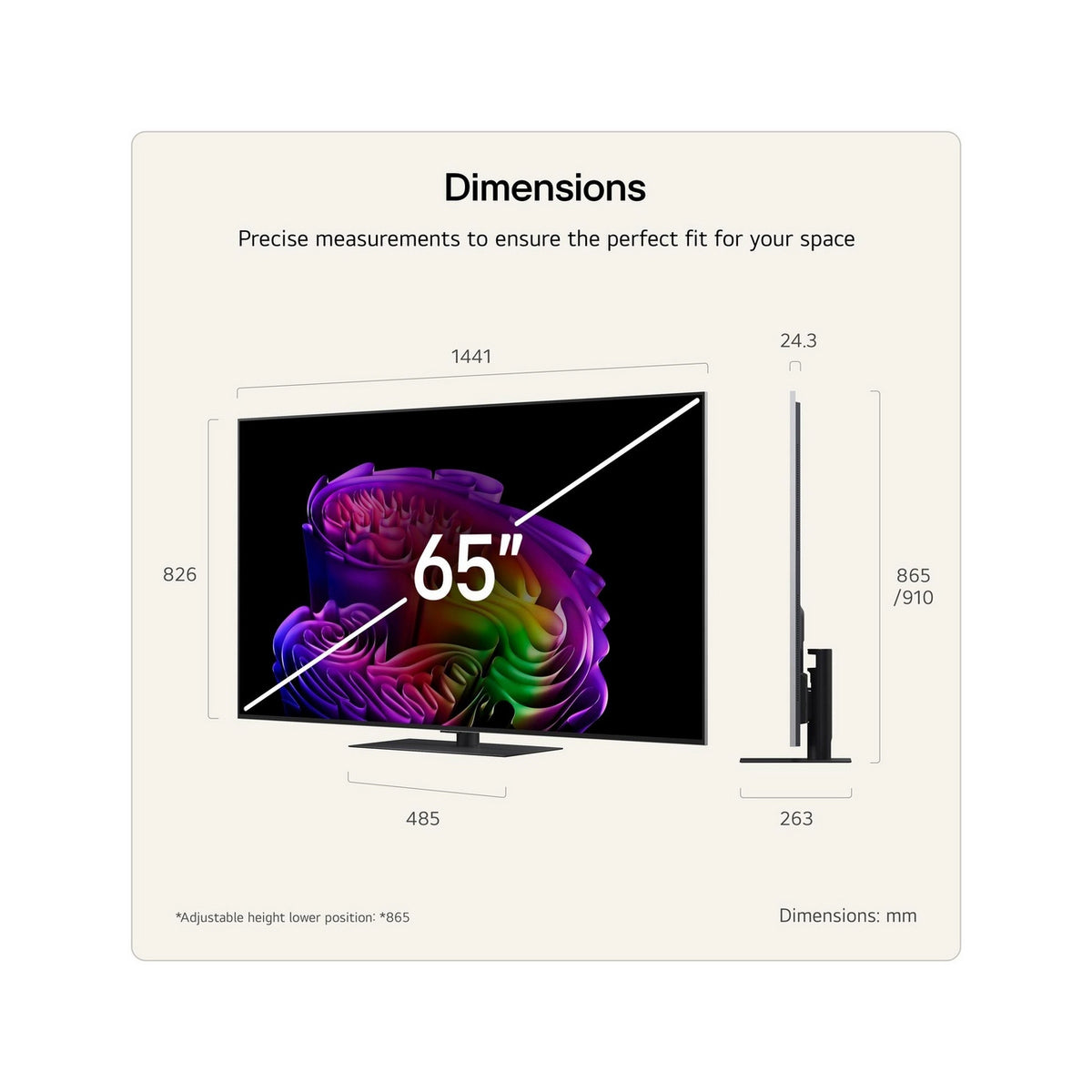 LG OLED65G66LS.AEK 65" 4K OLED evo AI Stand Version Smart TV - Satin Silver