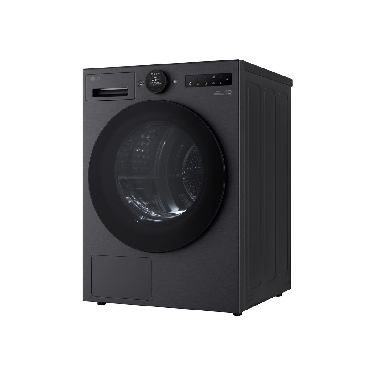 LG RHX7010TBB 10Kg Freestanding Heat Pump Tumble Dryer, 60cm Wide - Black