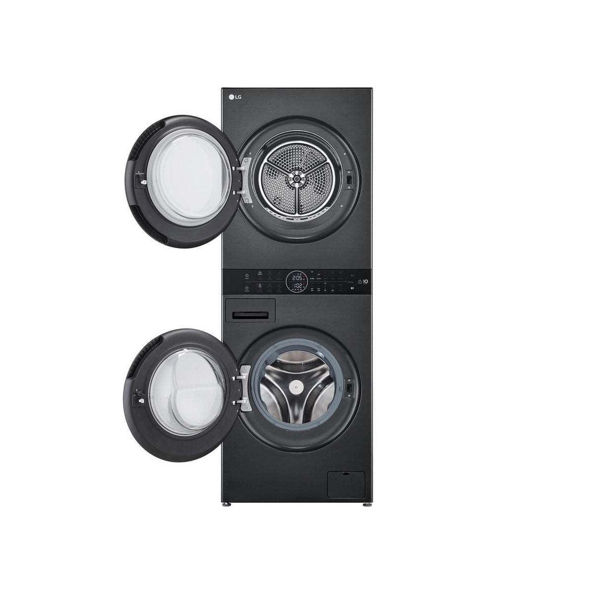 LG WT1210BBTN1 12kg/10kg Freestanding Wash Tower Design/Washer Dryer, 1400 Spin, 60cm Wide - Platinum Black