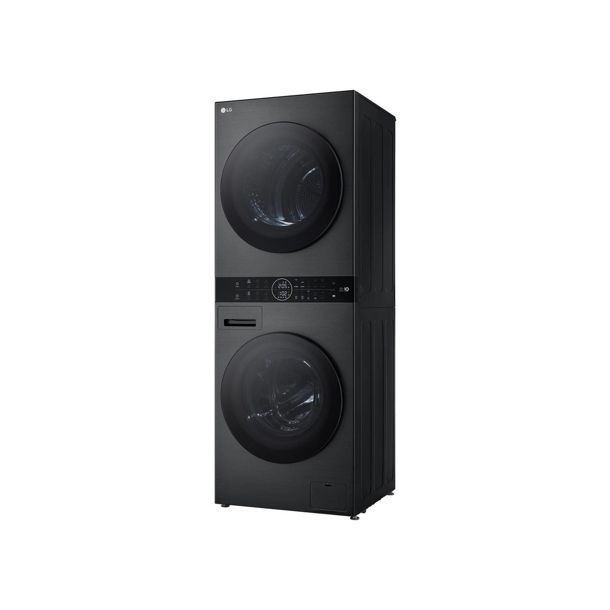 LG WT1210BBTN1 12kg/10kg Freestanding Wash Tower Design/Washer Dryer, 1400 Spin, 60cm Wide - Platinum Black