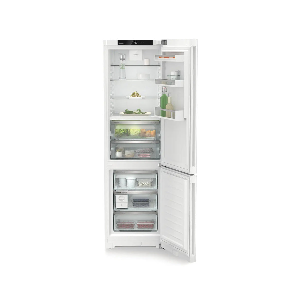 Liebherr CBNc 5723 Plus Freestanding Fridge Freezer With BioFresh And NoFrost, 360 Litre, 59.7cm Wide - White