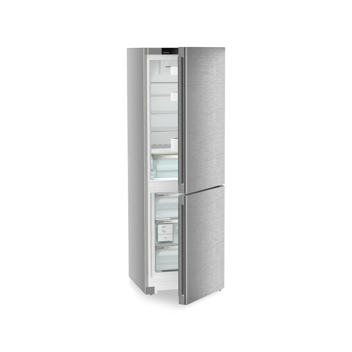 Liebherr CBNsda 5223 Plus Freestanding Fridge Freezer With BioFresh And NoFrost, 320 Litre, 59.7cm Wide - Silver