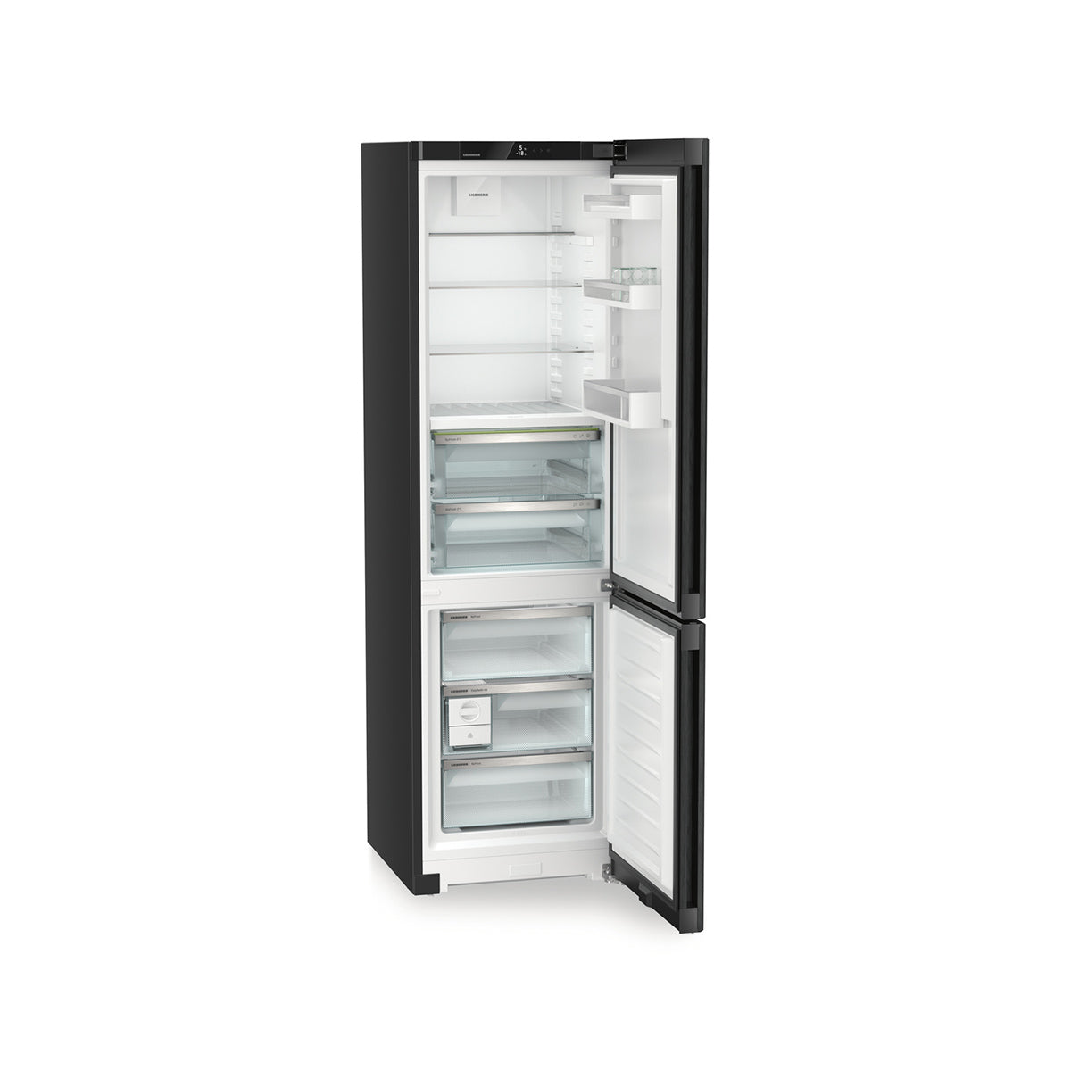 Liebherr CBNbda 572i Plus Freestanding Fridge Freezer With BioFresh And NoFrost, 360 Litre, 59.7cm Wide - Black