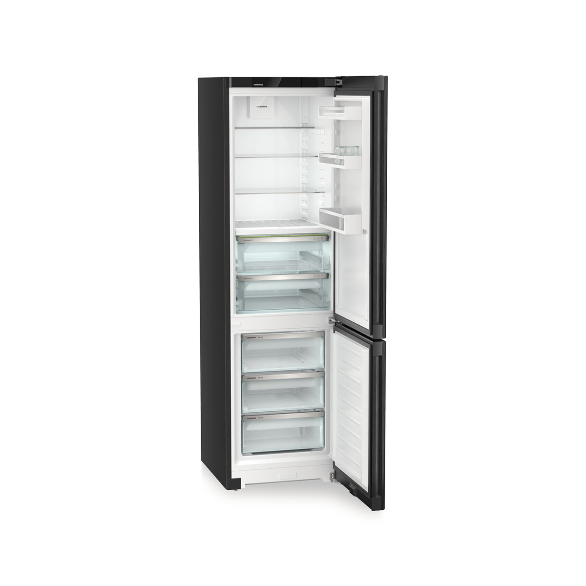 Liebherr CBNbdc 573i Plus Freestanding Fridge Freezer With BioFresh And NoFrost, 360 Litre, 59.7cm Wide - Black