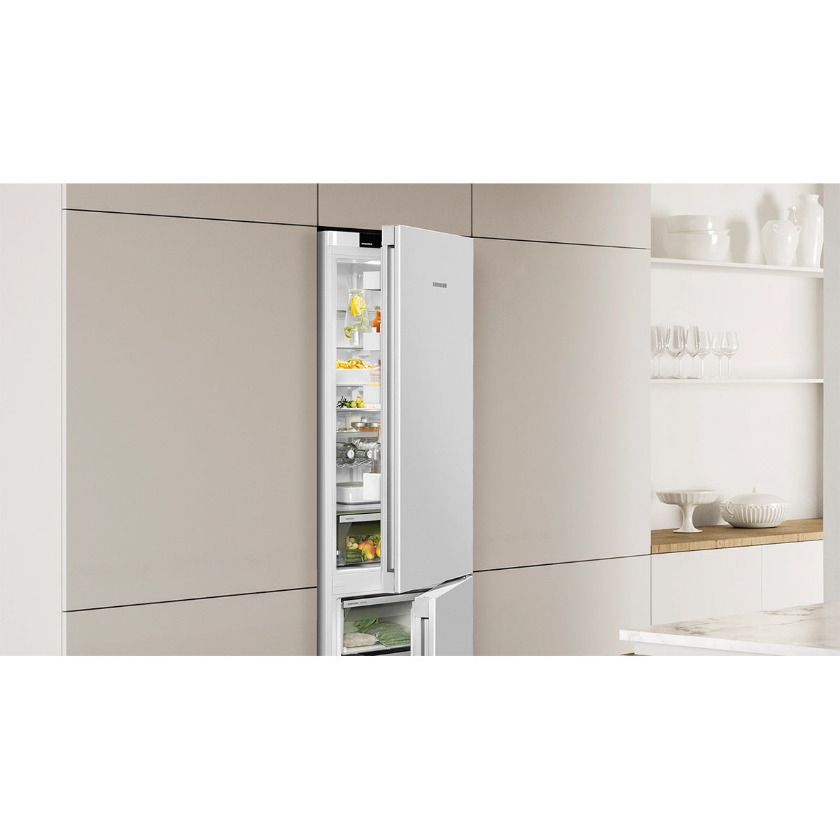 Liebherr CBNc 5723 Plus Freestanding Fridge Freezer With BioFresh And NoFrost, 360 Litre, 59.7cm Wide - White