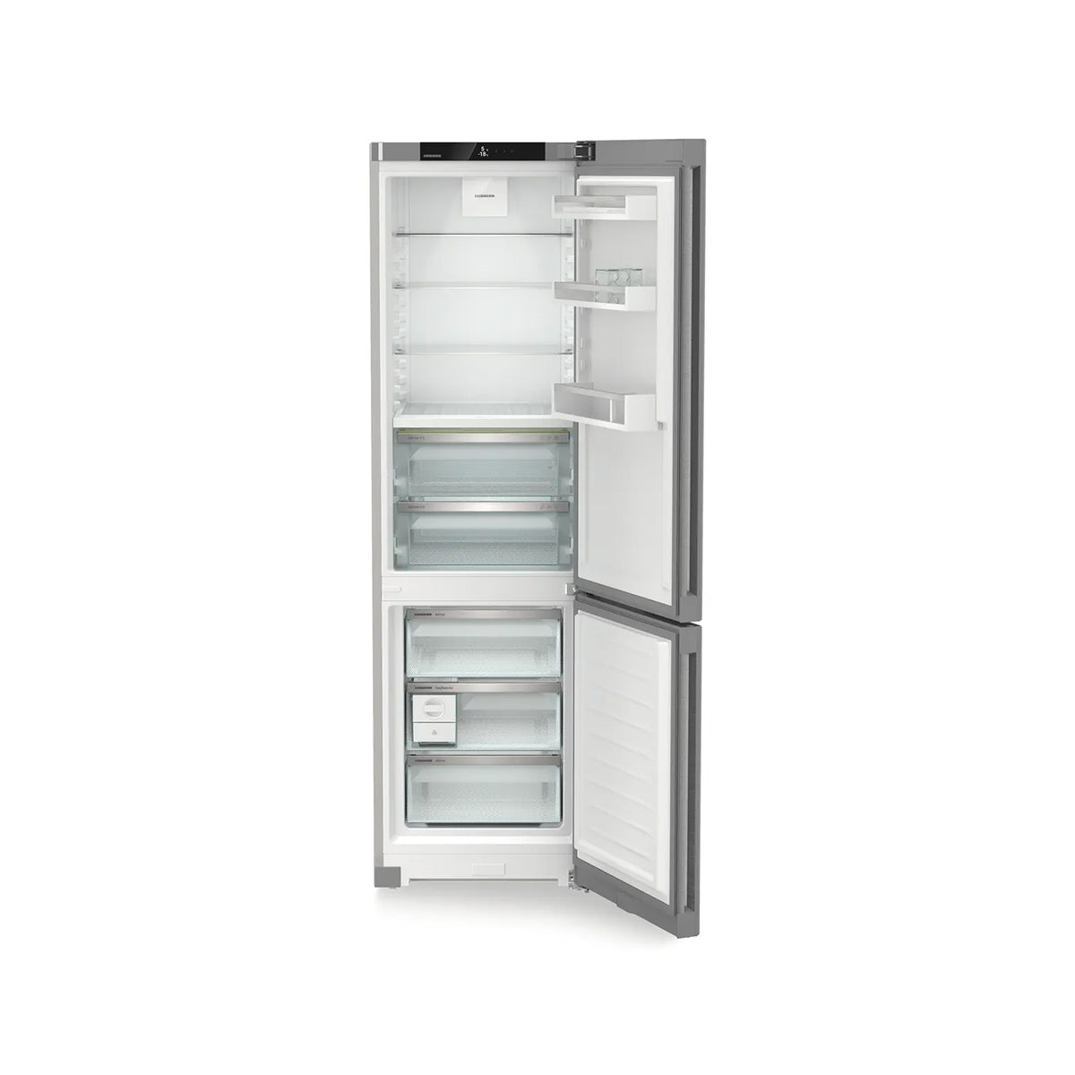 Liebherr CBNsda 572i Plus Freestanding Fridge Freezer With BioFresh And NoFrost, 360 Litre, 59.7cm Wide - Silver