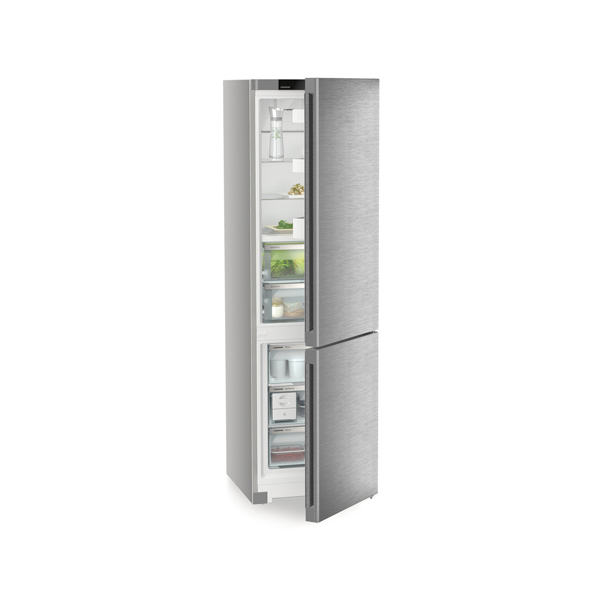 Liebherr CBNsda 572i Plus Freestanding Fridge Freezer With BioFresh And NoFrost, 360 Litre, 59.7cm Wide - Silver