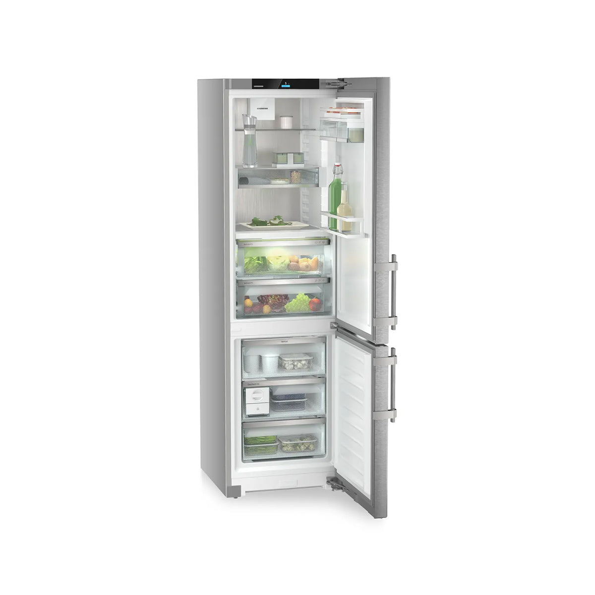 Liebherr CBNsda 575i Prime Freestanding Fridge Freezer With BioFresh And NoFrost, 362 Litre, 59.7cm Wide - Silver