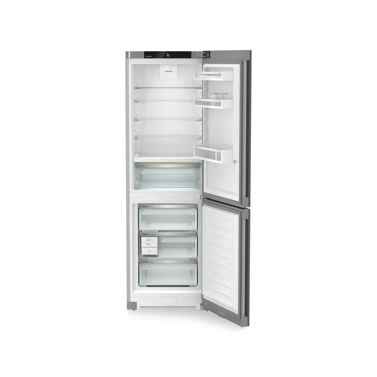 Liebherr CBNsfc 5223 Plus Freestanding Fridge Freezer With BioFresh And NoFrost, 320 Litre, 59.7cm Wide - Silver