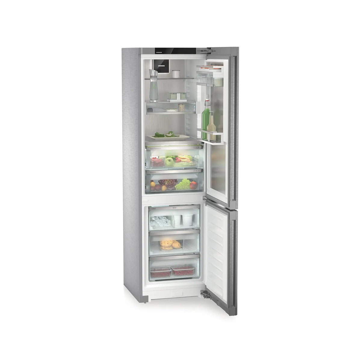 Liebherr CBNstb 579i Peak Freestanding Fridge-Freezer With BioFresh Professional And NoFrost, 362 Litre, 59.7cm Wide - Stainless Steel