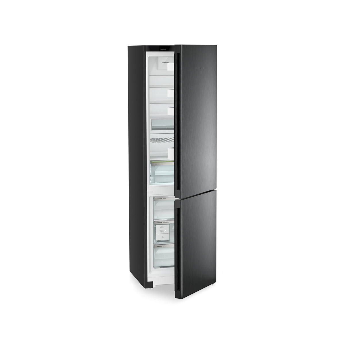 Liebherr CNbda 5723 Plus Freestanding Combined Fridge Freezer With EasyFresh And NoFrost, 371 Litre, 59.7cm Wide - Black