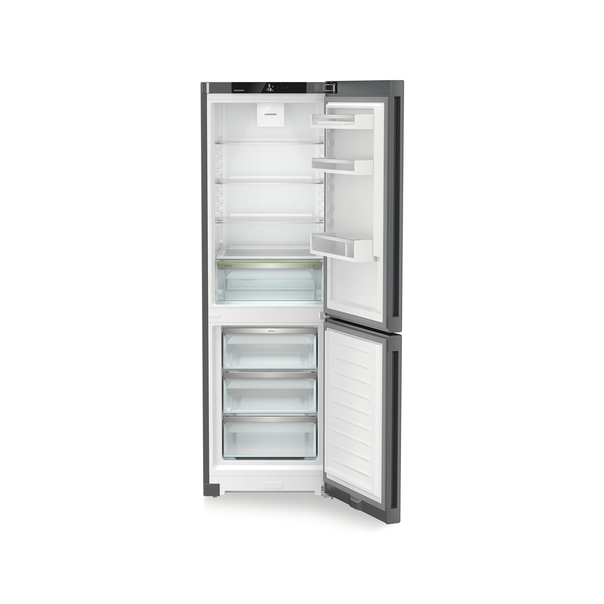 Liebherr CNdgc 5203 Pure Freestanding Combined Fridge Freezer With EasyFresh And NoFrost, 330 Litre, 59.7cm Wide - Dark Grey