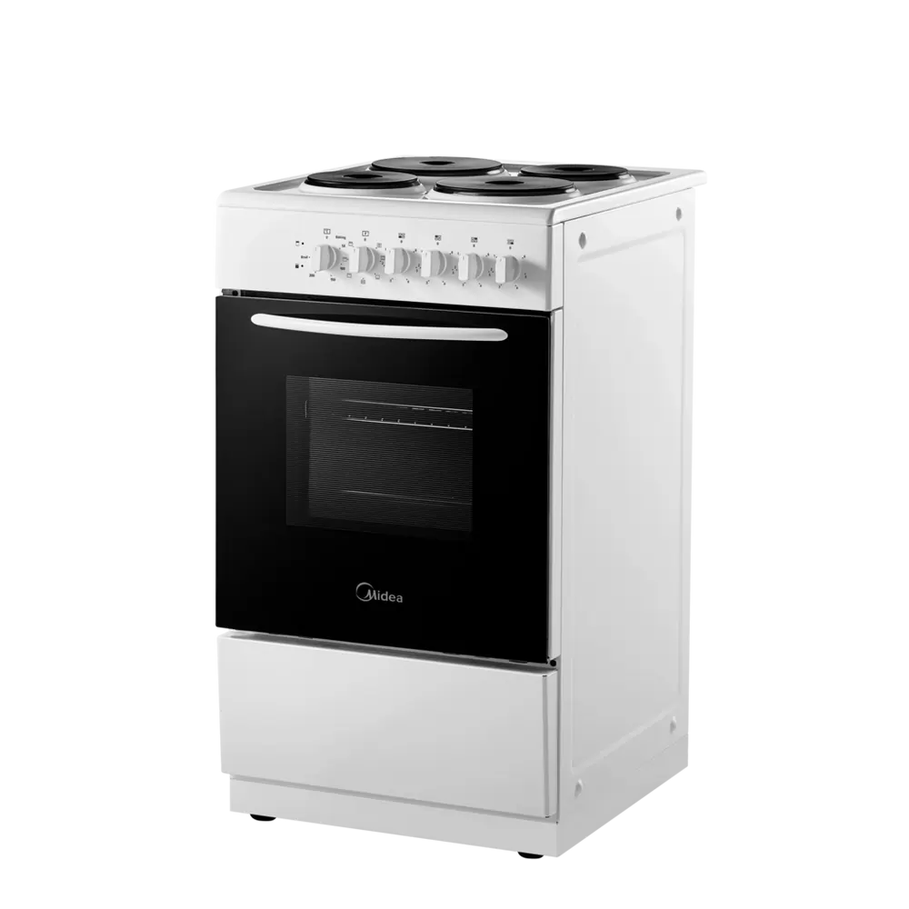 Midea MFO20DME4H109-WH 50cm Single Oven Electric Cooker with Solid Plate Hob, White