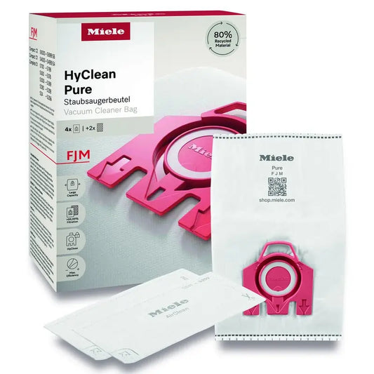 Miele HyClean Pure FJM Dust Bag Pack (4 Dust Bags + 2 Filters) For Compact Vacuum Cleaners