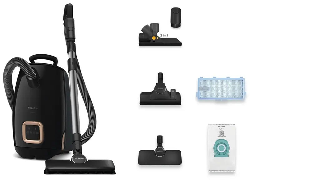 Miele GUARDL1ALLFLOOR Bagged Cylinder Vacuum Cleaner, Obsidian Black - 73428211138933 