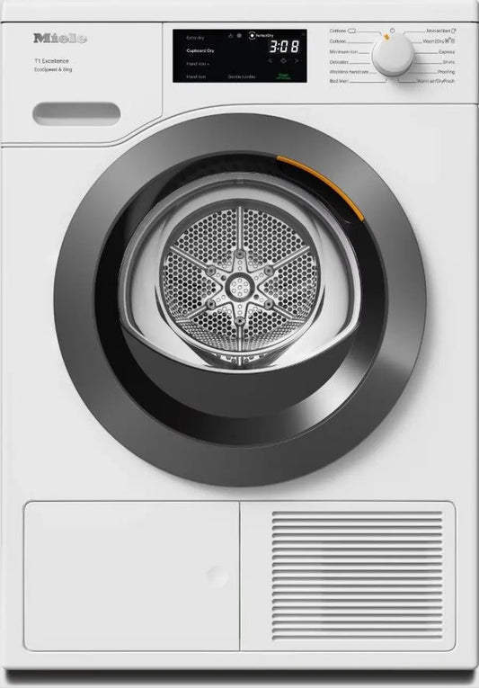 Miele TEC645 WP EcoSpeed 8kg Heat Pump Tumble Dryer, White