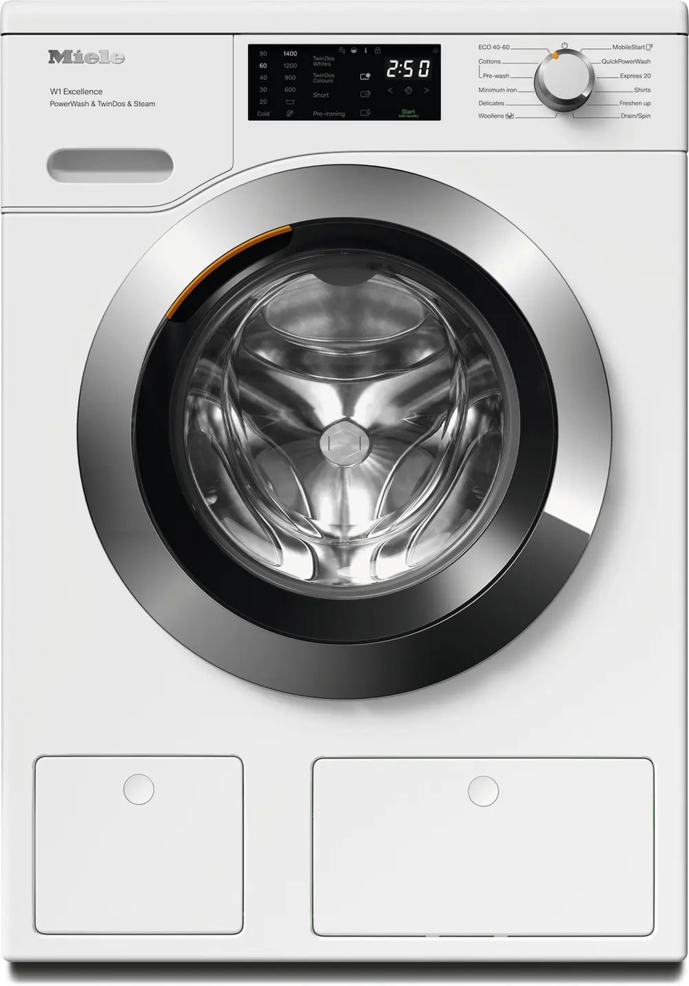 Miele WEG885 WCS 9kg 1400 Spin Washing Machine, Lotus White - 73932636881269 