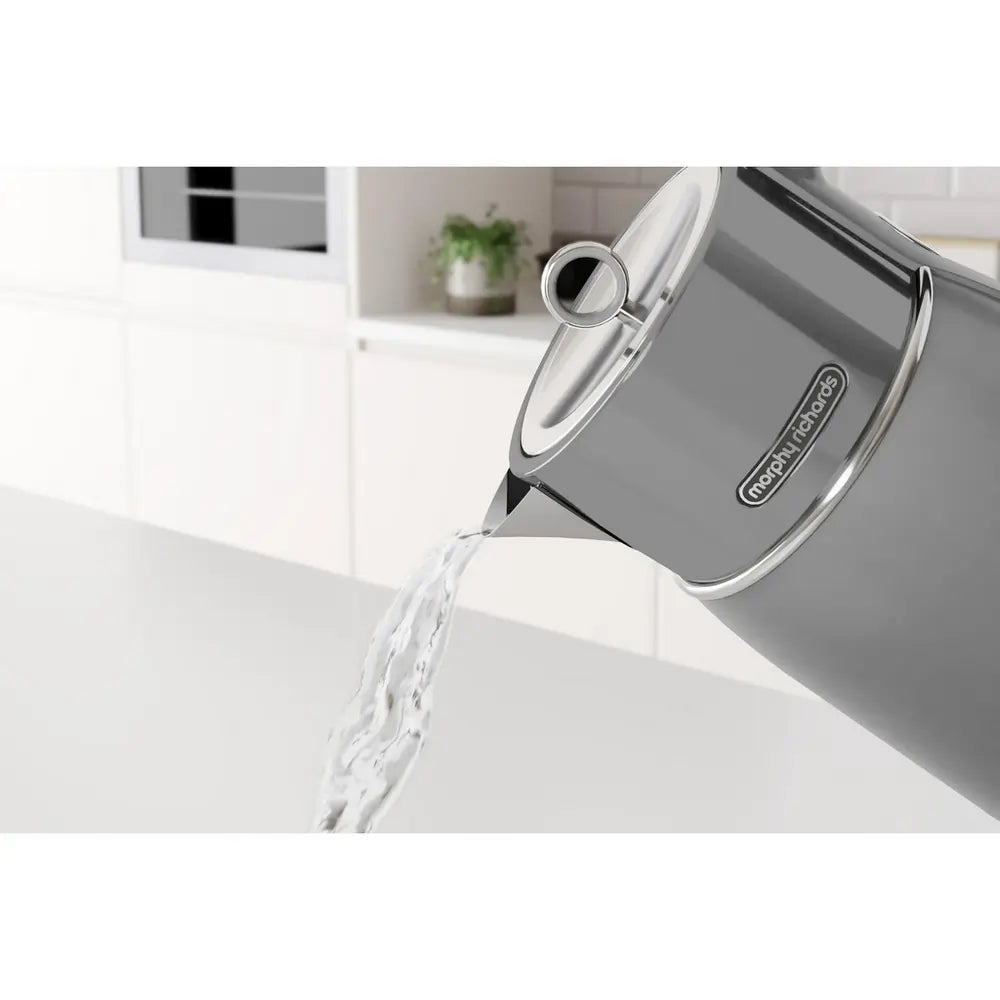 Morphy Richards Signature 100705 3kW 1.5 Litre Cordless Kettle, Matte Grey - 73805547438453 