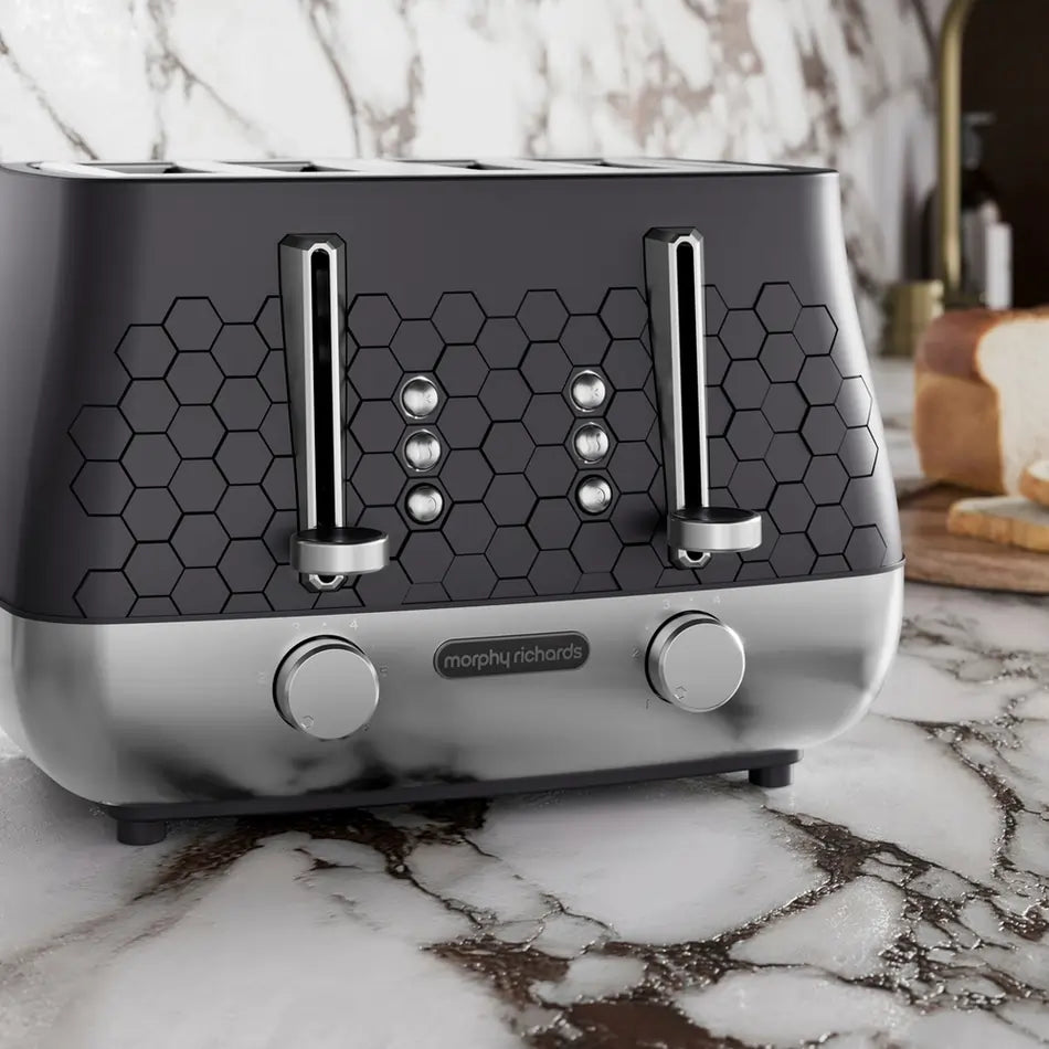 Morphy Richards 243020 Cassini 4-Slice Toaster Moonless Night, Black