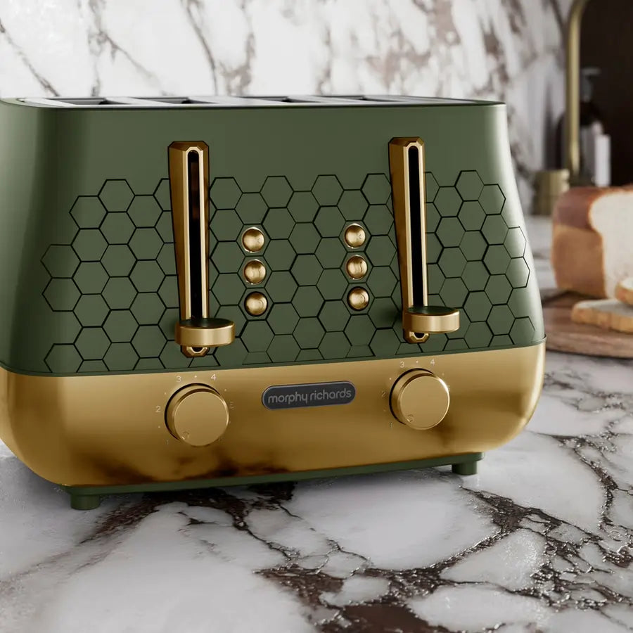 Morphy Richards 243022 Cassini 4-Slice Toaster, Olivine Green
