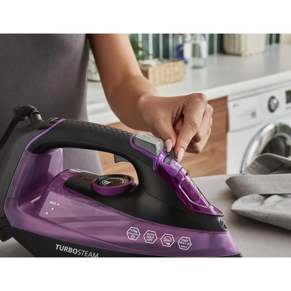 Morphy Richards 303140 Turbosteam 2800W Steam Iron, Purple - 73805684539765 