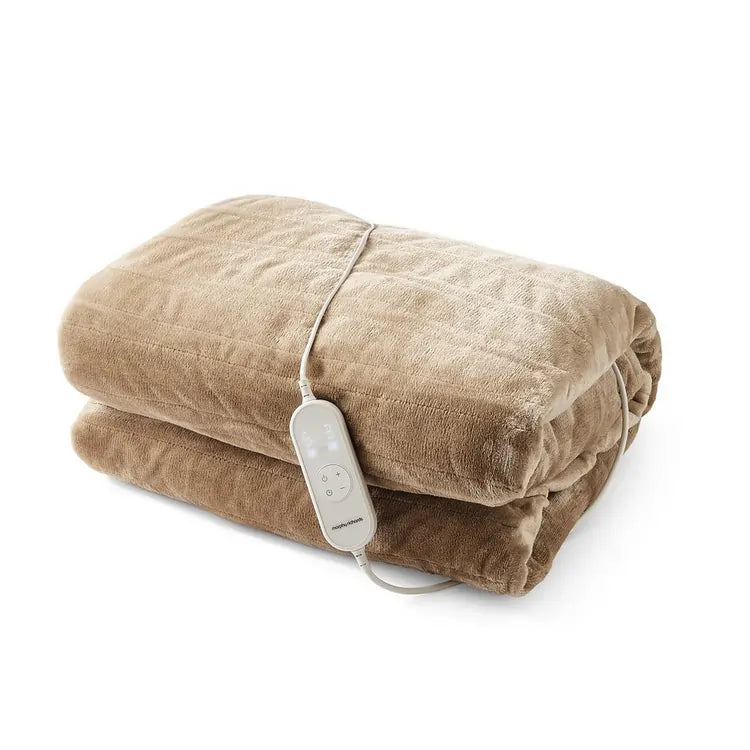 Morphy Richards 610006 Teddy & Flannel Heated Luxury Throw 200cm x 180cm, Mocca