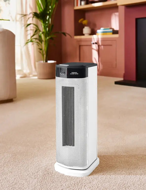Morphy Richards 825401 2kW Oscillating Ceramic Tower Fan Heater WIth Remote Control, White