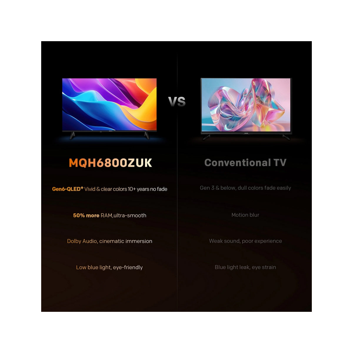 Metz 40MQH6800ZUK 40" HD Smart QLED TV With Freely Power by Tivo - Black