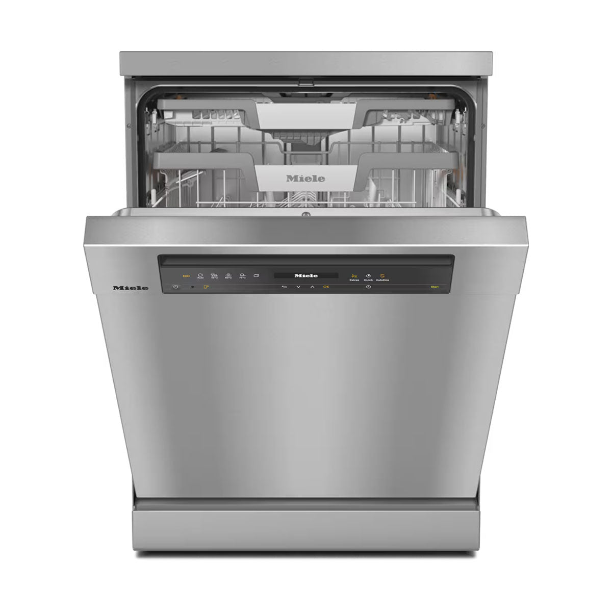 Miele G7600SC-CLST Platinum Freestanding Dishwasher, AutoDos, 14 Place Settings, 59.8cm Wide - Stainless Steel/CleanSteel